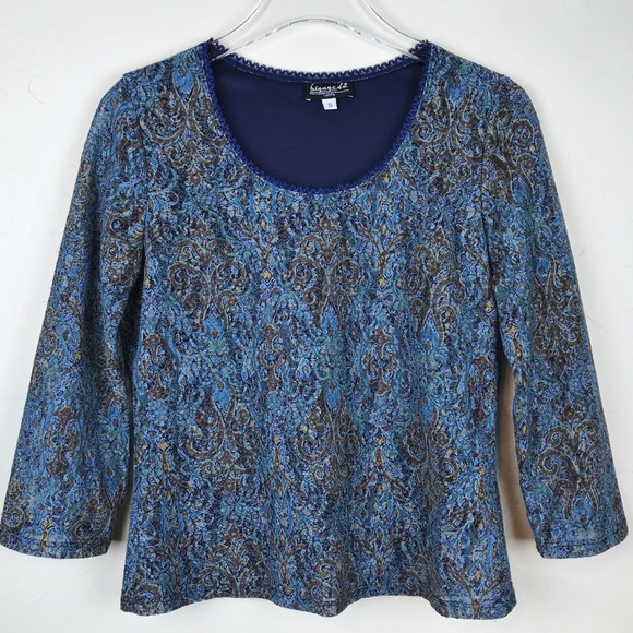 BIYAYCDA Boho 3/4 Sleeve Lined Lace Top S - Picture 2 of 7